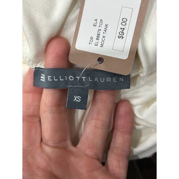 Elliott Lauren NWT Ivory Mock Neck Sleeveless Tank Top Rayon Blend Sz XS - Picture 4 of 10